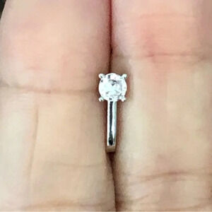 3 for $25/ Silver Solitaire Diamond Non-Perforated UShape Nose Septum Ring Hoop